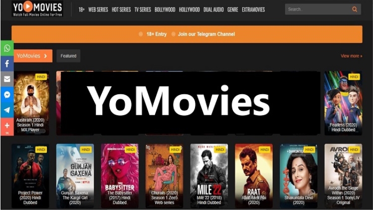 YoMovies also stream movies and TV shows without having to sign up