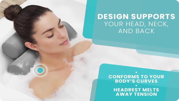 Throw Yourself an At-Home Spa Night with the Everlasting Comfort Neck and Bath Pillow for Bathtub